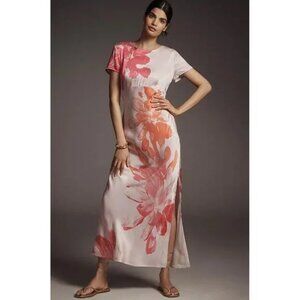 Anthropologie Short-Sleeve Maxi Slip Dress